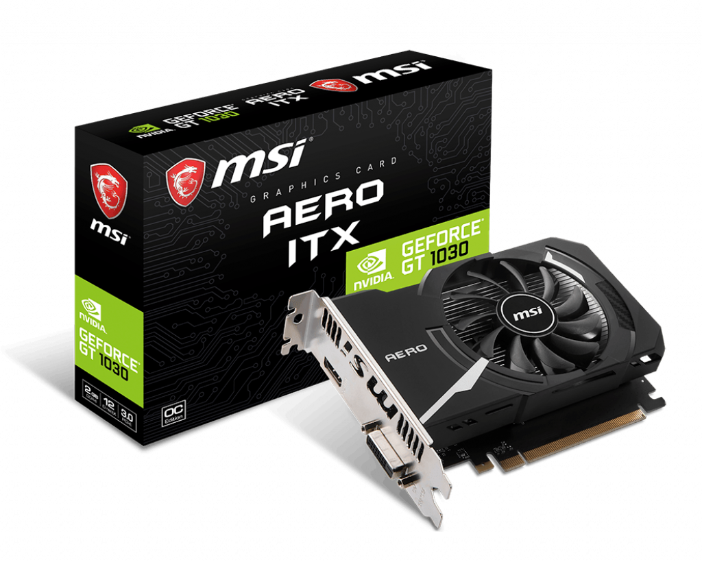 Видеокарта MSI GeForce GT 1030 AERO ITX 2GD4 OC